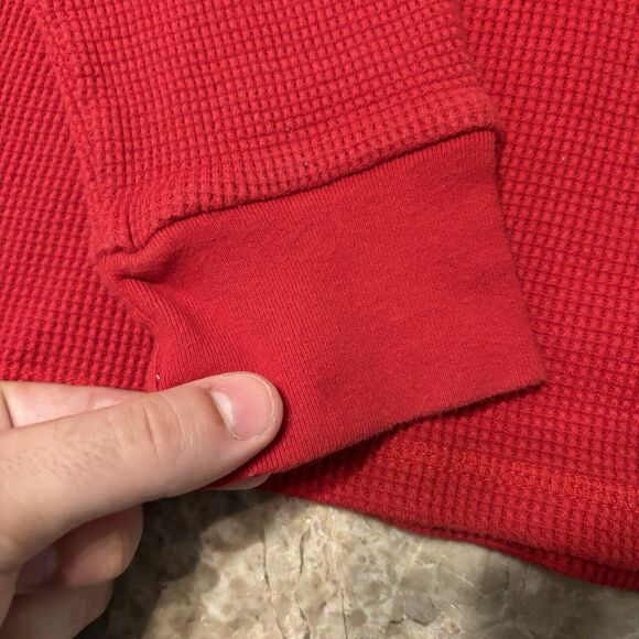 Polo Ralph Lauren Thermal Waffle Knit Shirt Adult L Large Red Preppy Pony Logo - Picture 6 of 13